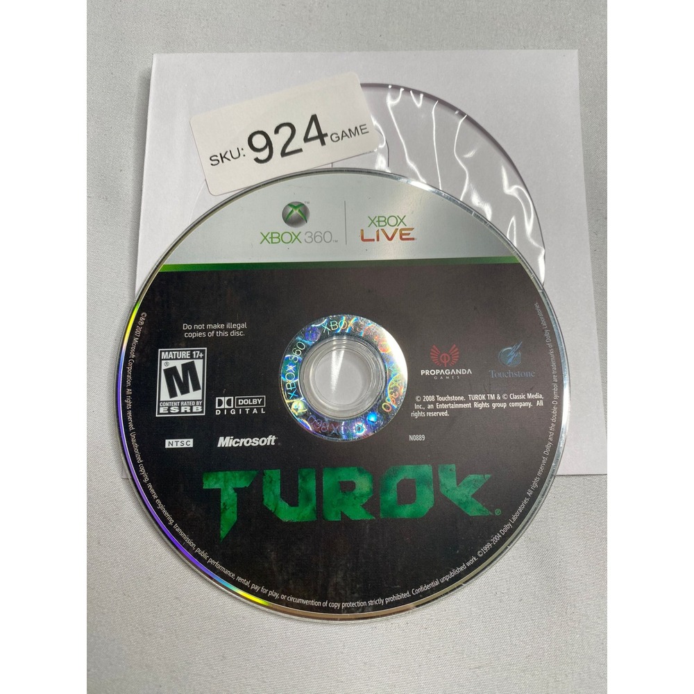 Turok Microsoft Xbox 360 Video Game Disc Only